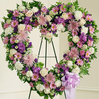 Always Remember Lavender Floral Heart Tribute