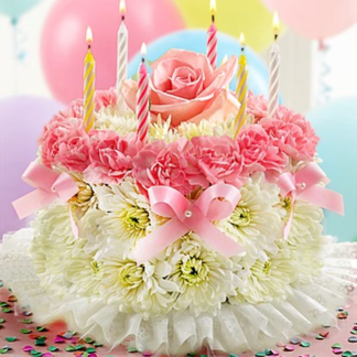 Birthday Flower Cake Pastel- BD1126