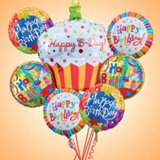 Happy Birthday Cupcake Mylar Bundle
